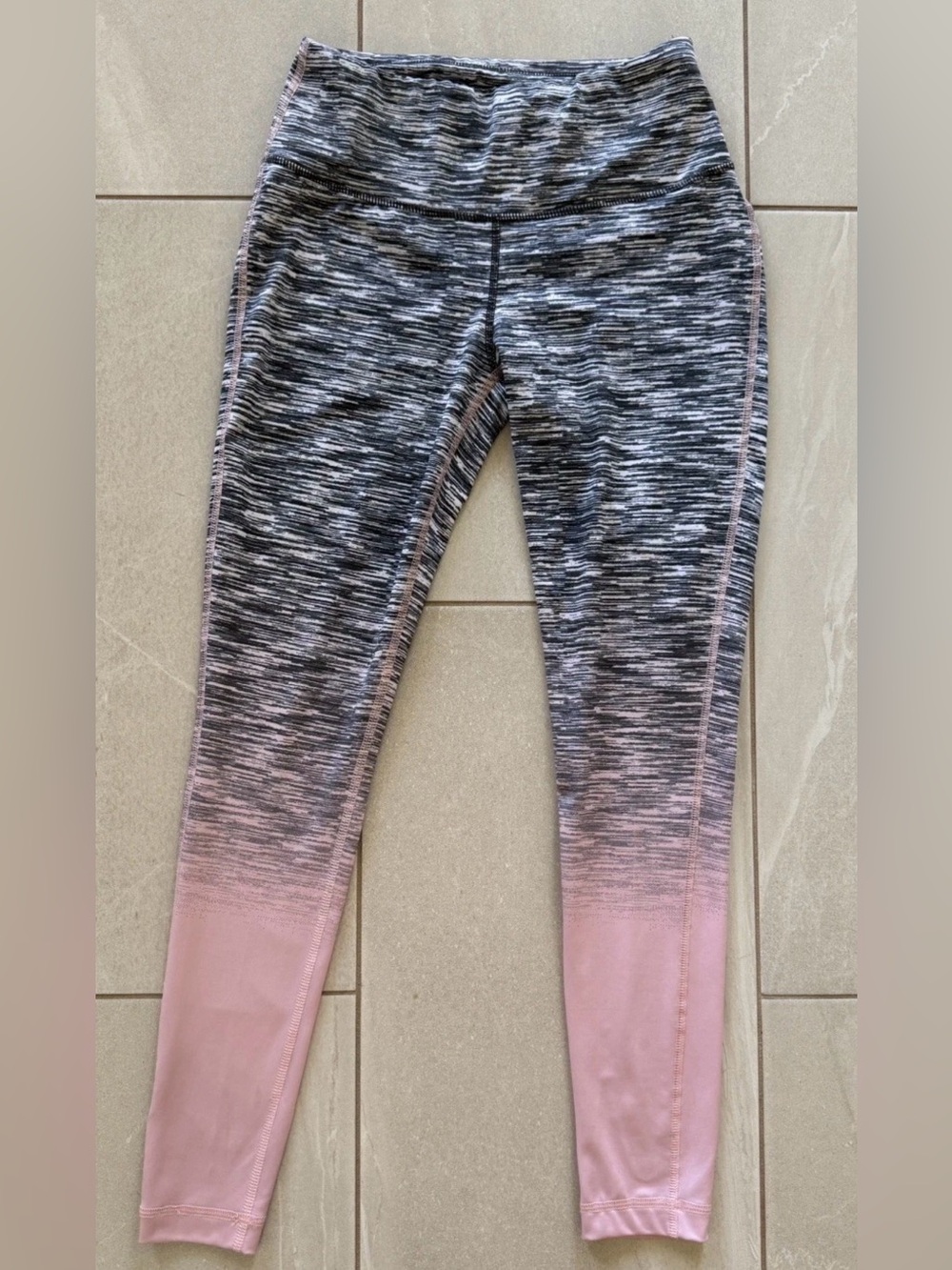 Zelos Ombre Pink Gray High Rise Athletic Leggings Women’s Small